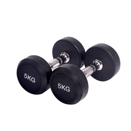 Fitness Equipment Black Round Rubber Gym Dumbbell