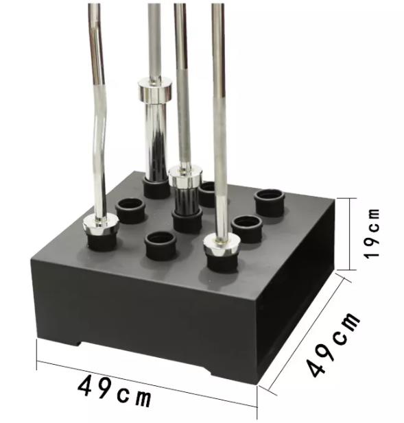 Nine holes barbell rack